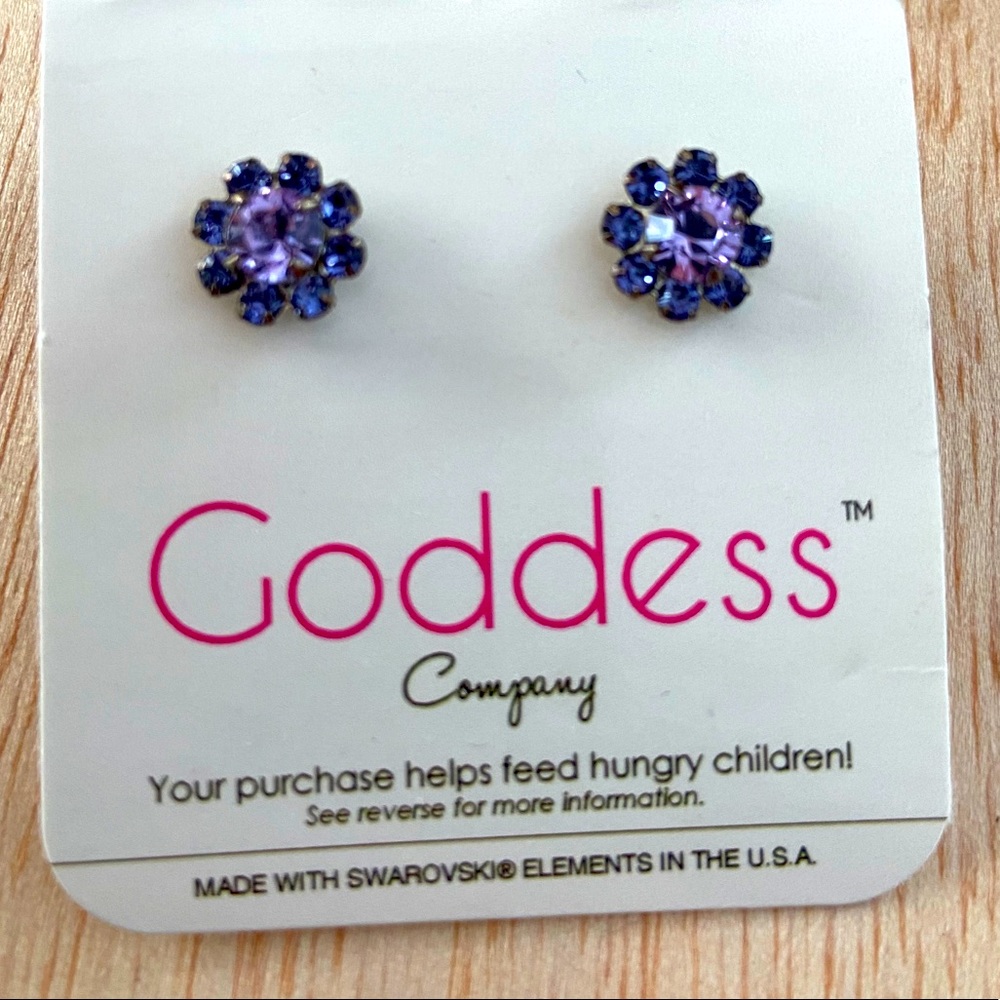 Purple Flower Earrings New